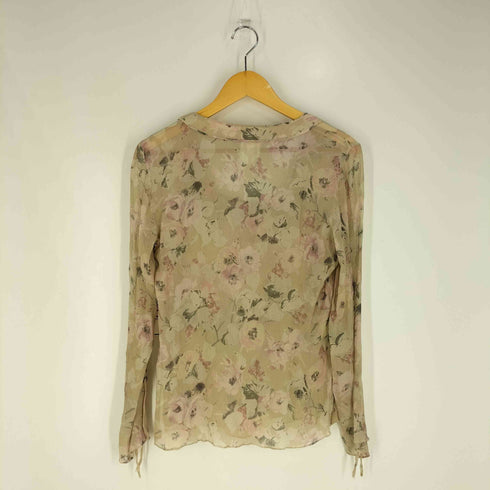 マックスマーラ MAX MARA 90S~00S 銀タグ イタリア製 PUMA SETA スクエアネック 花柄 ブラウス レディース EUR:40